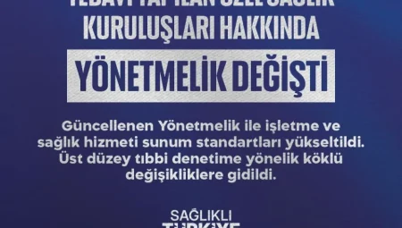 Özel Sağlık Kuruluşlarında Kapsamlı Dönüşüm: Yeni Yönetmelikle Standartlar Yükseltildi